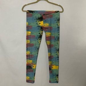 LuLaRoe buttery legging neon train pattern